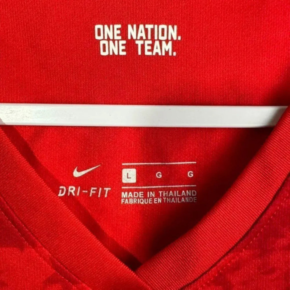 Nike Dri-Fit Morgan Team USA World Cup Soccer Jersey Away L Red - Picture 3 of 8